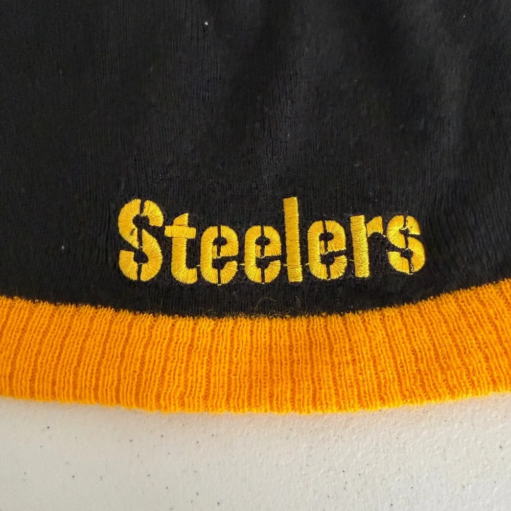 NFL Team Apparel‎ Pittsburgh Steelers Youth Beanie Hat Black Gold Knit One Size